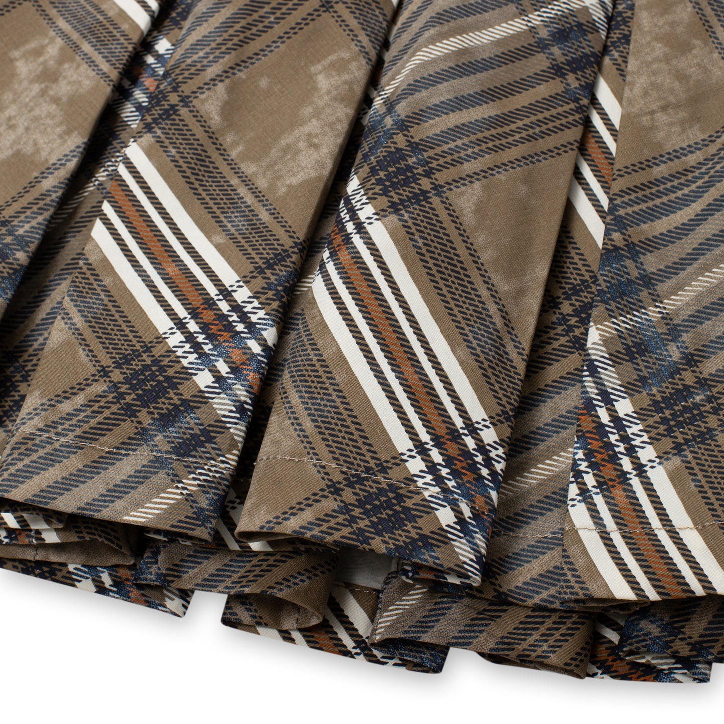 Aero Stripe Pleated Skirt_Brown, Beige