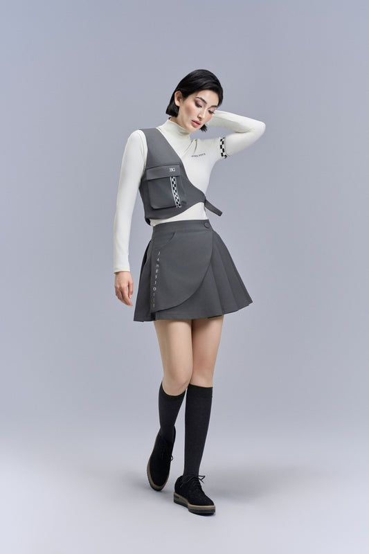 One-shoulder top_Gray