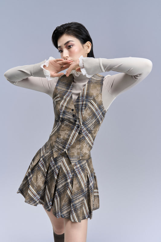 Aero Stripe Vest_Brown, Beige
