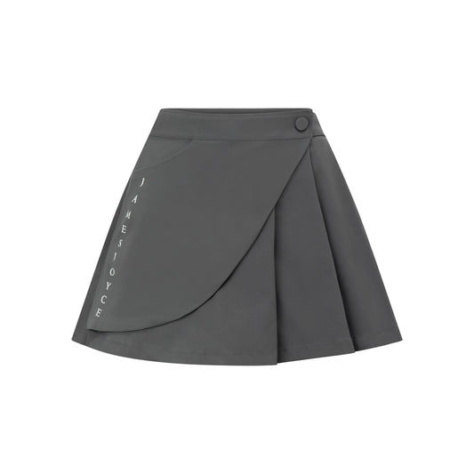 Slant Pleated skirt_Gray