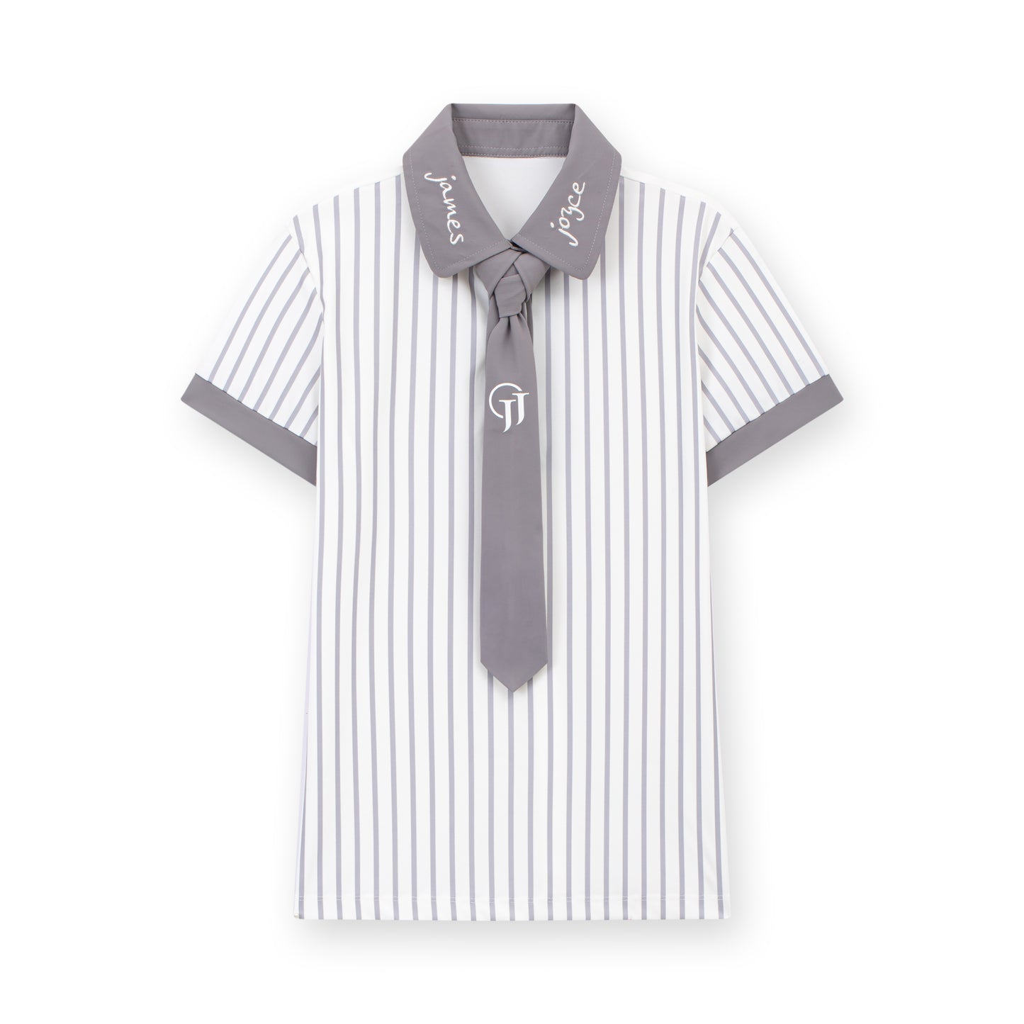 Women Striped Grey Polo
