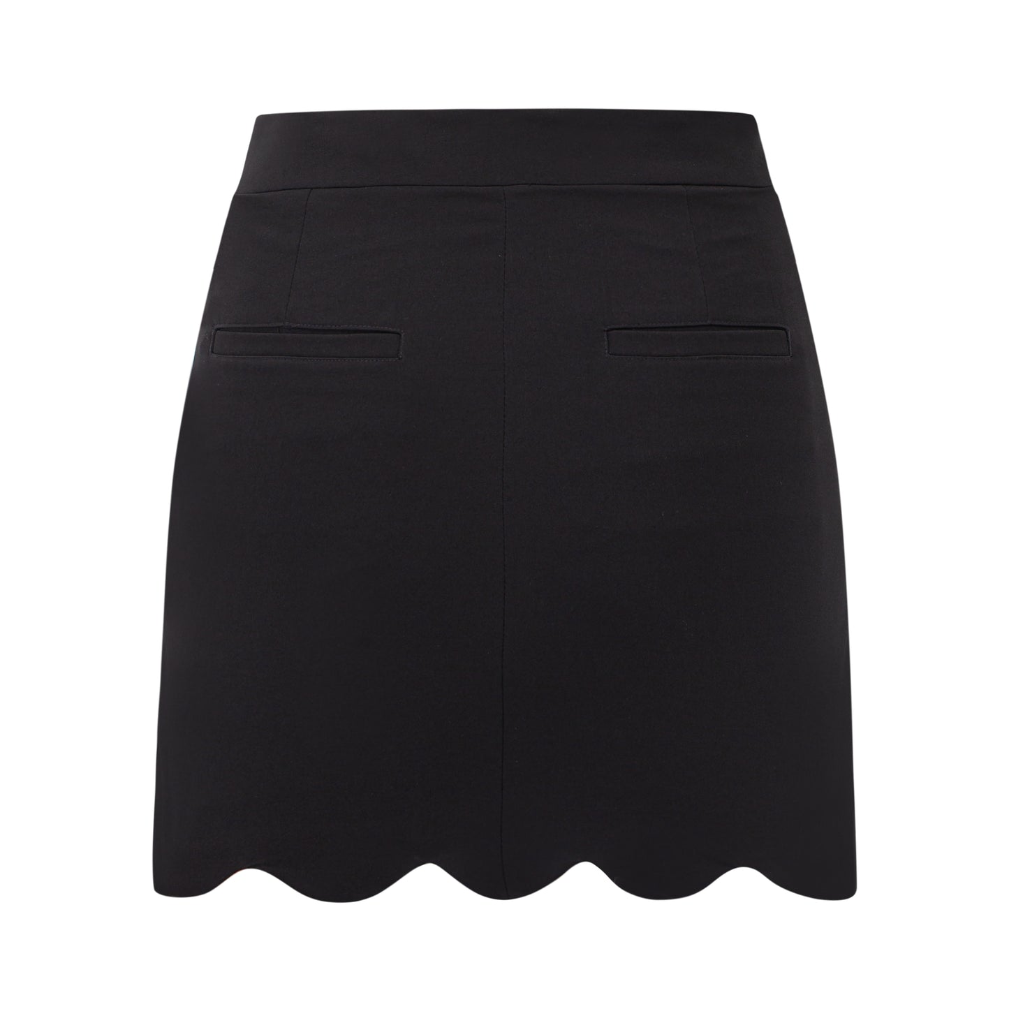 Women Scallop Black Skirt