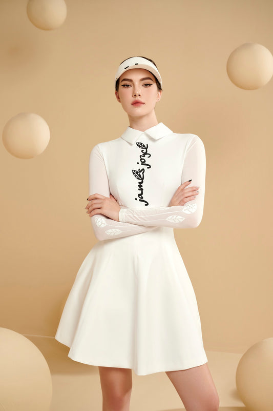 女式雏菊白色连衣裙
