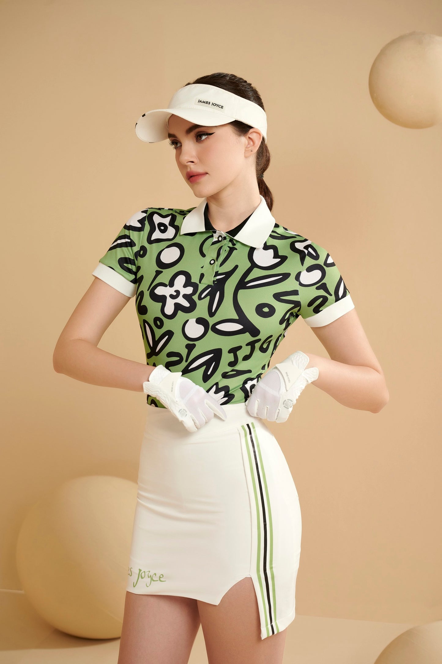 女式绿花 POLO 衫