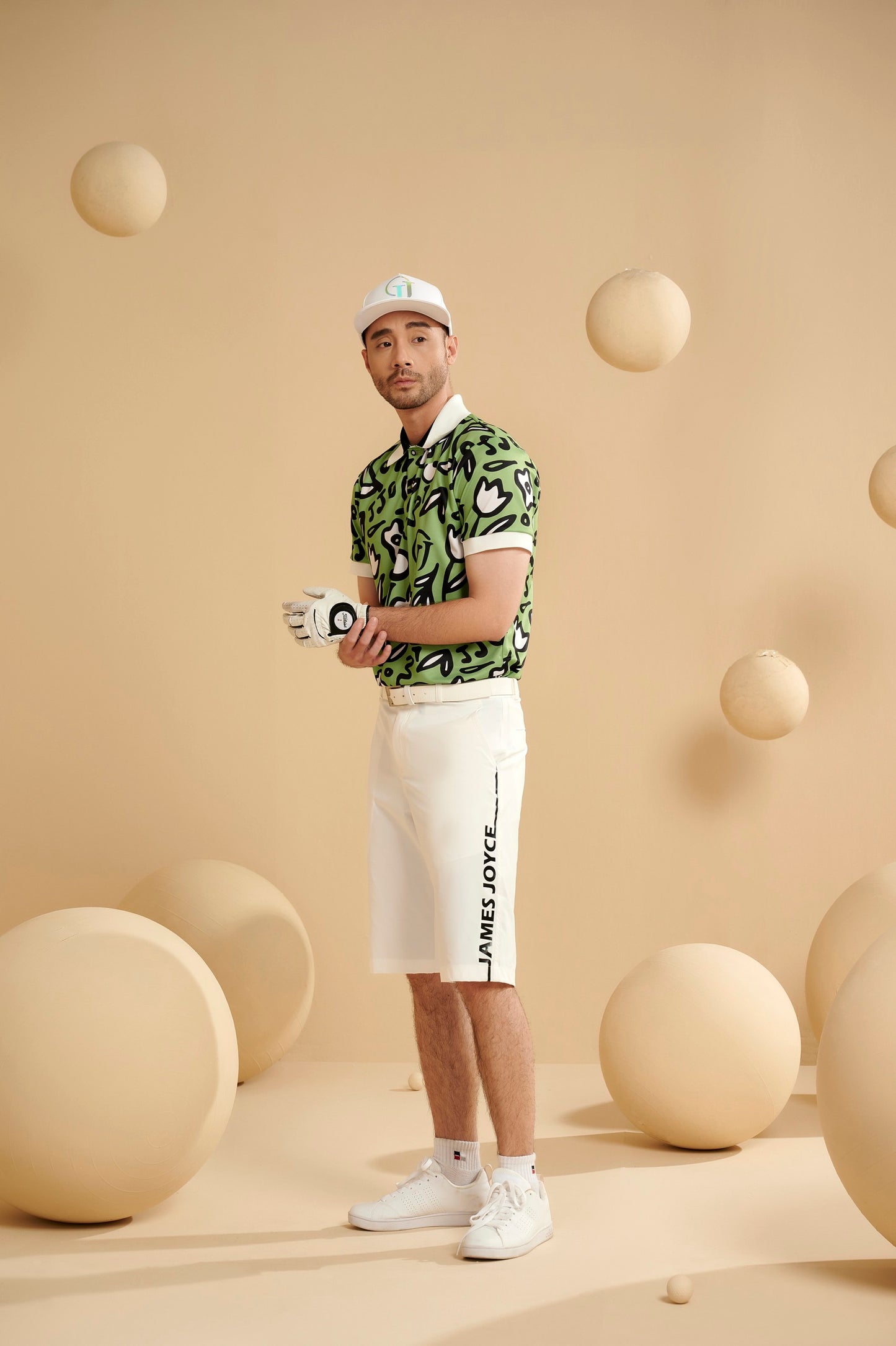 男士绿色花朵 POLO 衫
