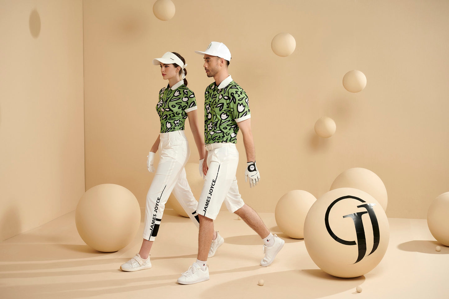 男士绿色花朵 POLO 衫