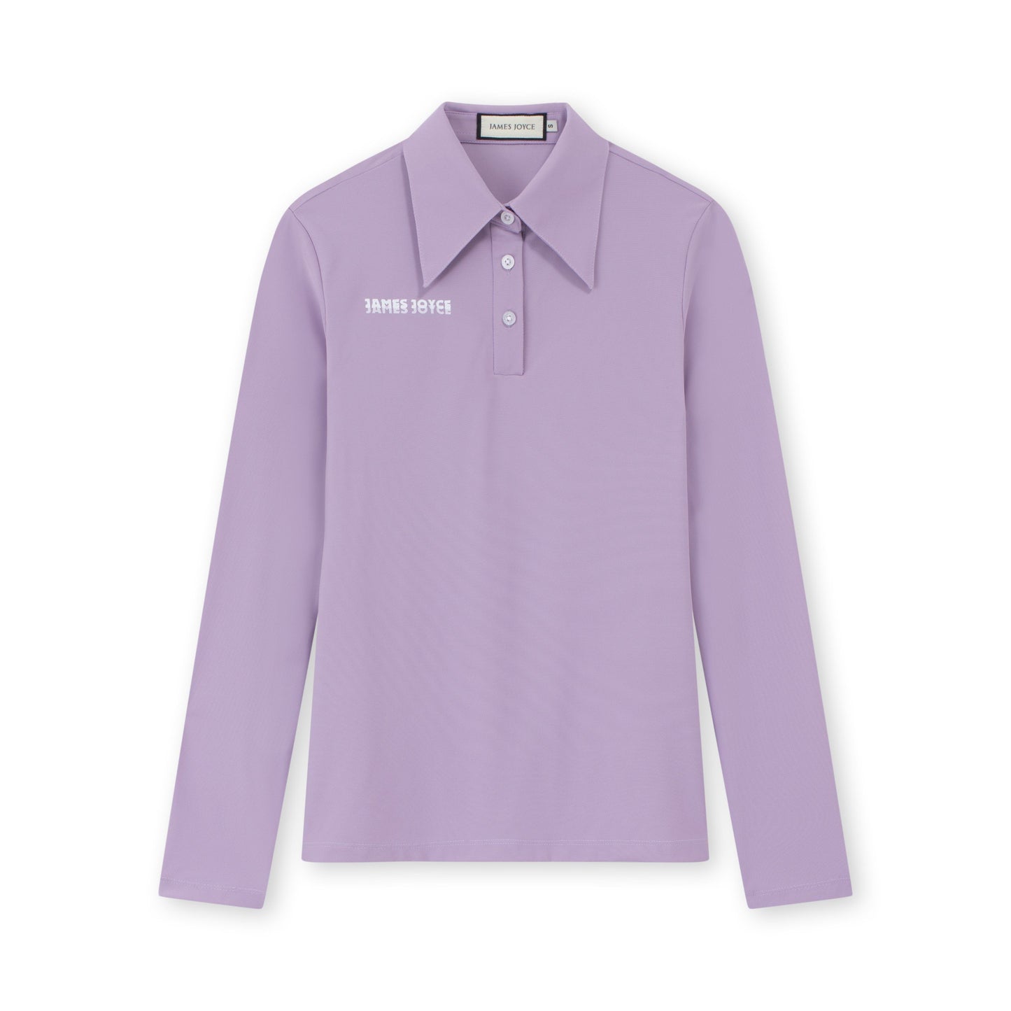 女式淡紫色褪色印花 Polo 衫