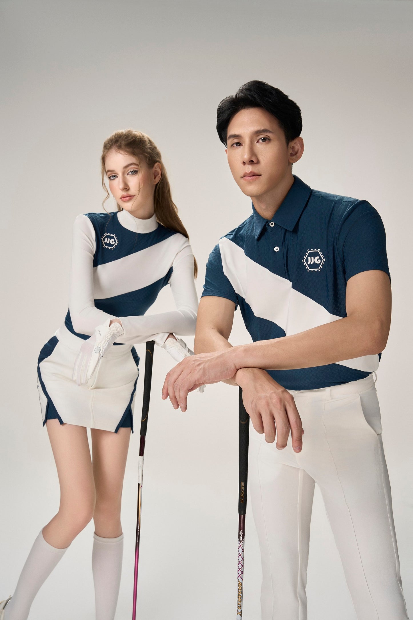 男士绿头鸭 & 白色 Polo 衫