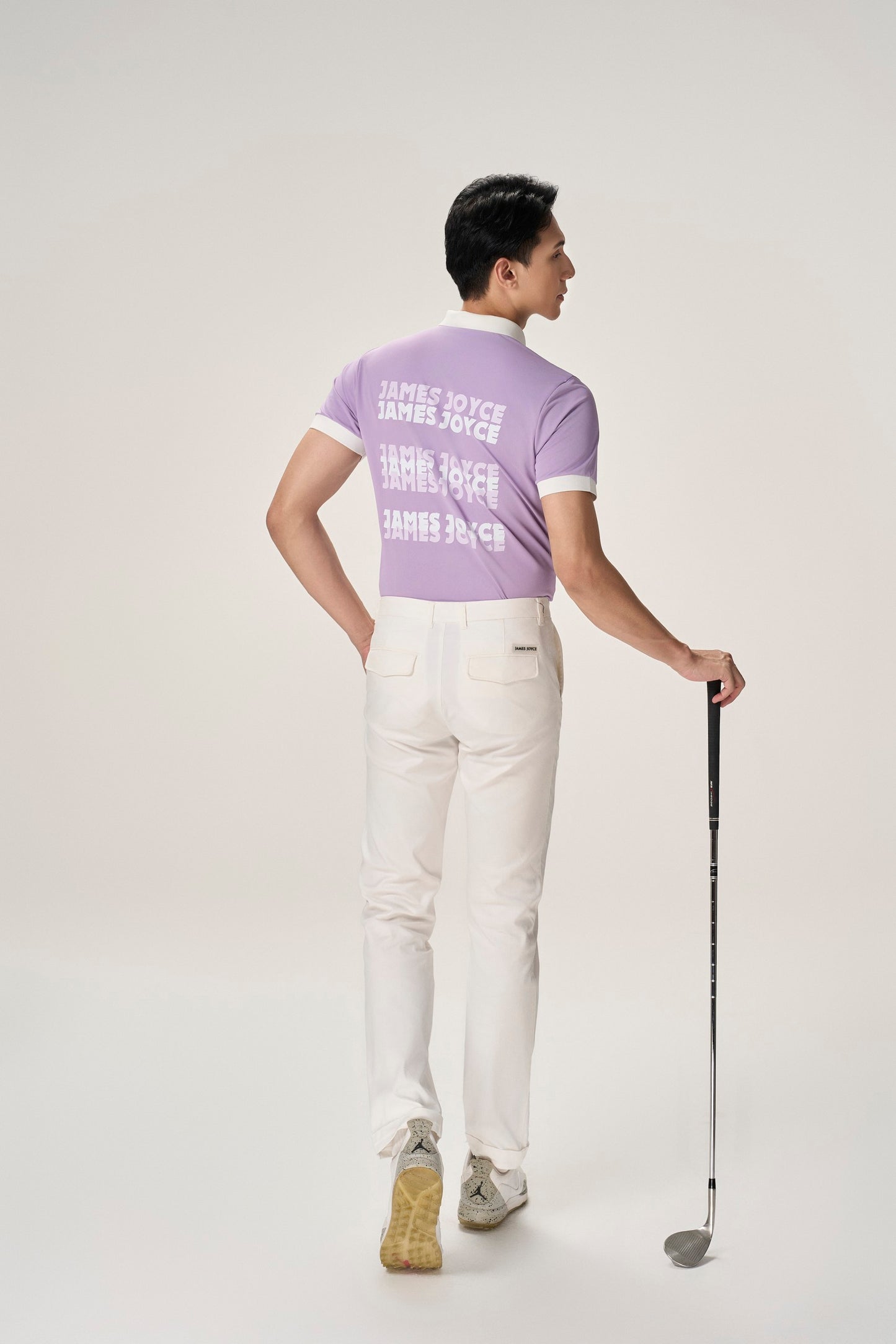 Men Lilac Faded Print polo