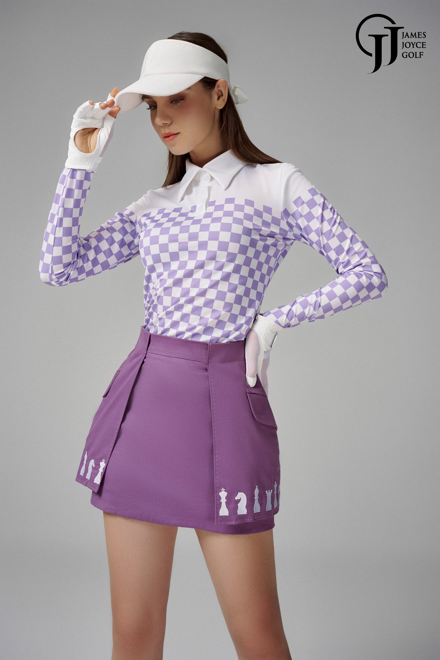 淡紫色棋子裙