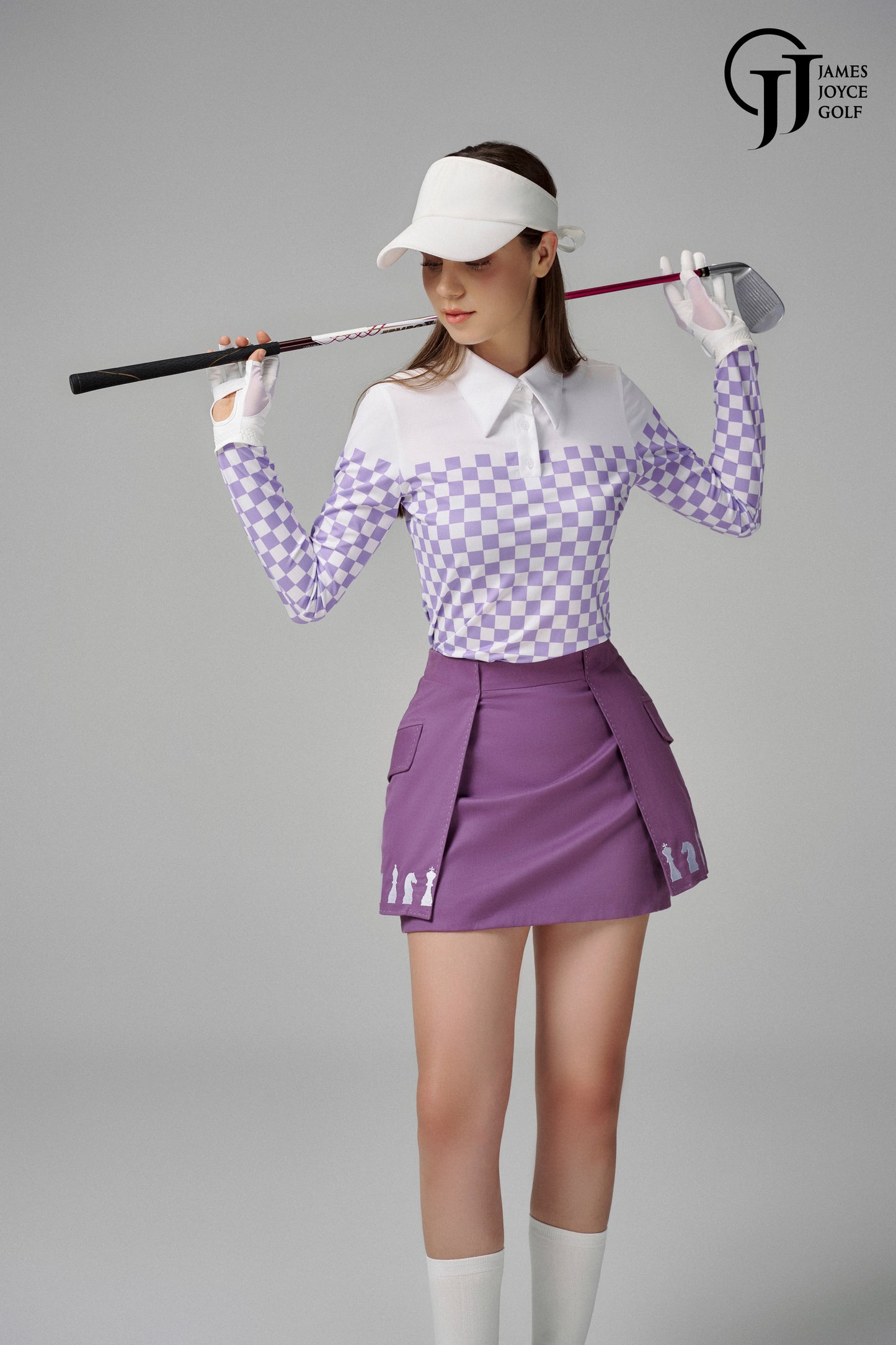 淡紫色棋子裙