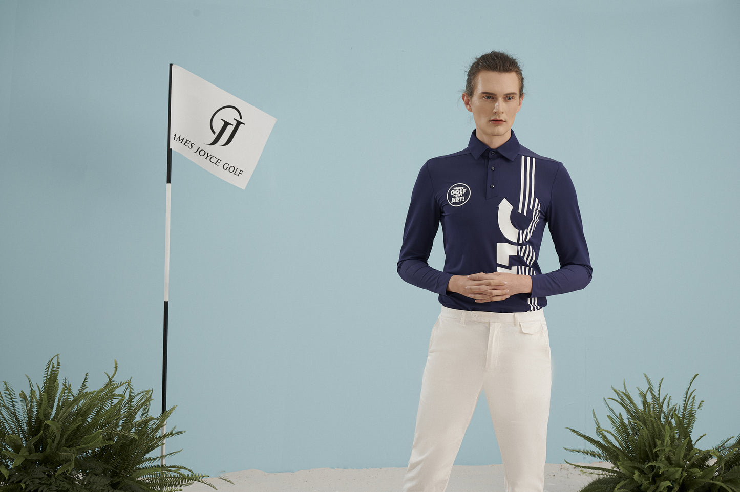 男款 JJG 海军蓝 Polo 衫