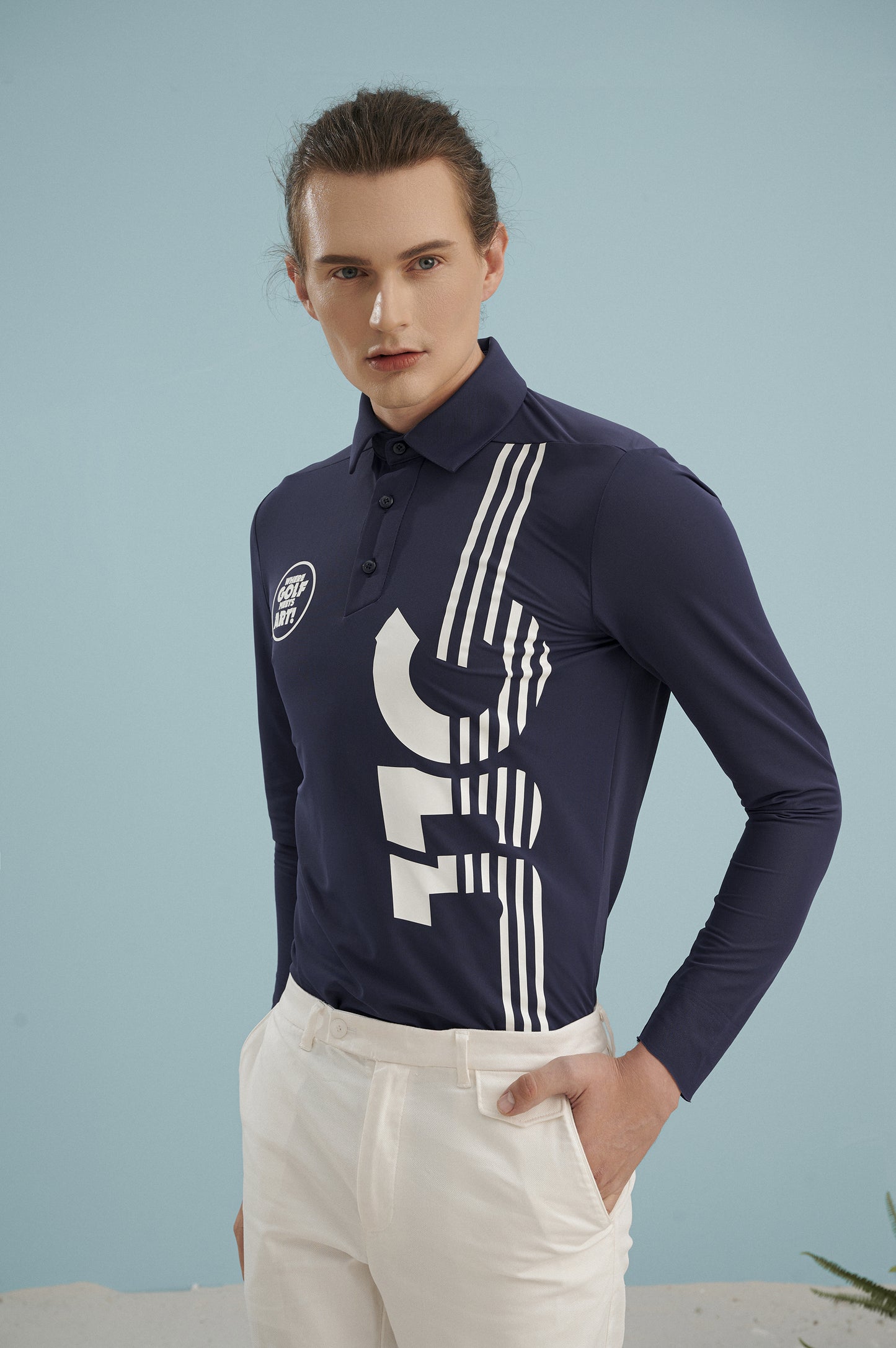 男款 JJG 海军蓝 Polo 衫
