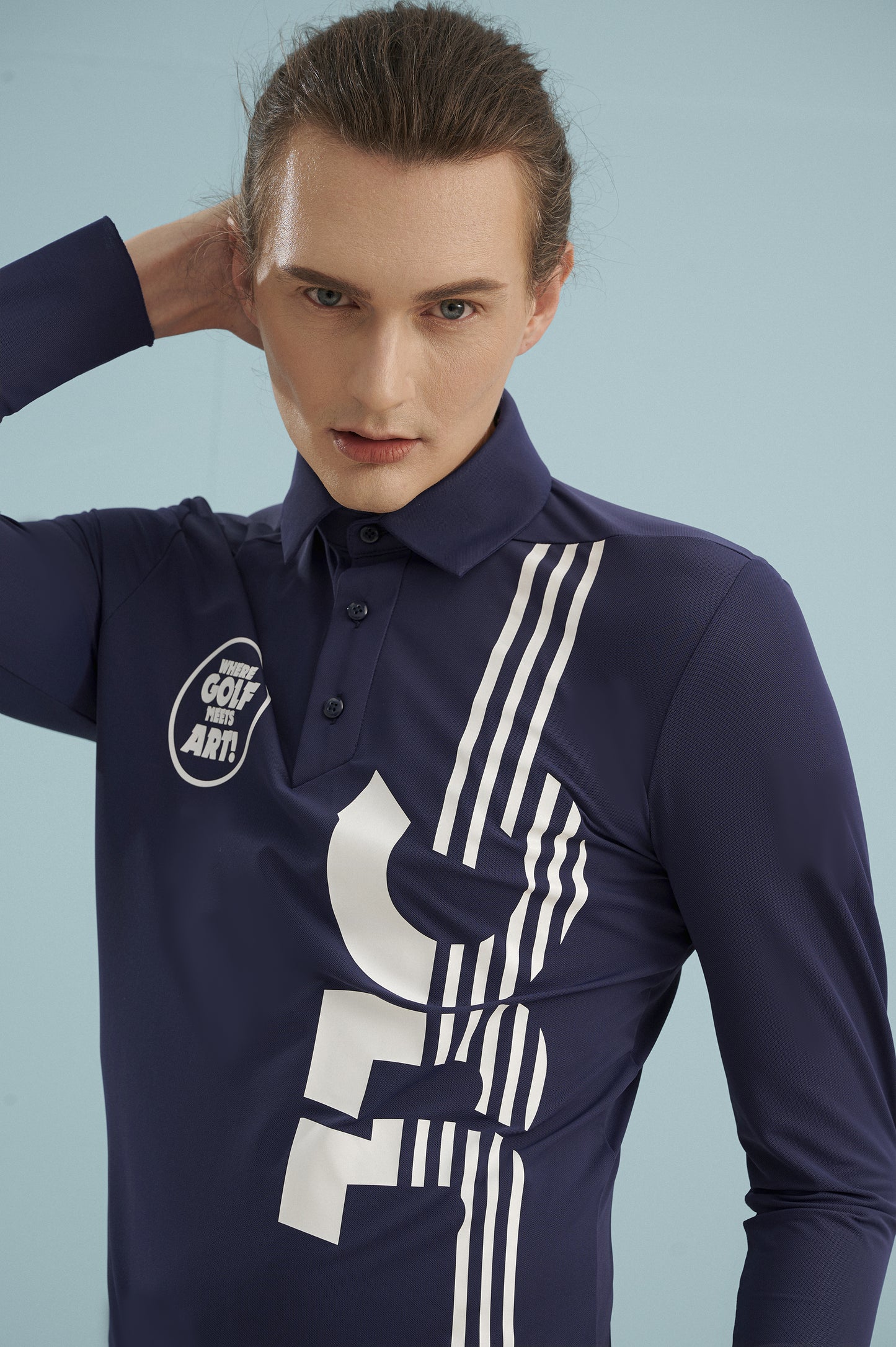 男款 JJG 海军蓝 Polo 衫