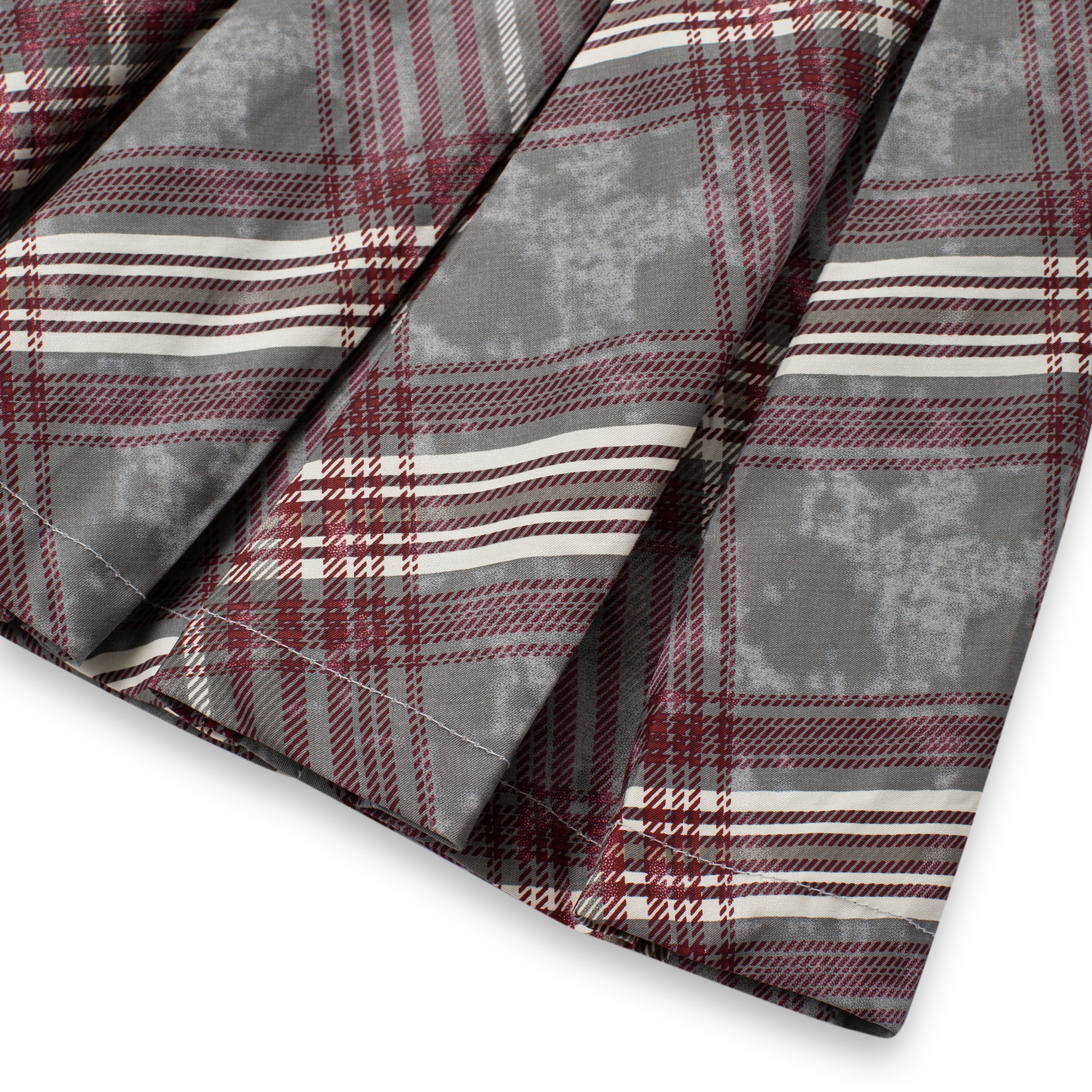 Aero Stripe Pleated Skirt_Gray, Burgundy