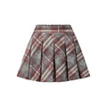 Aero Stripe Pleated Skirt_Gray, Burgundy