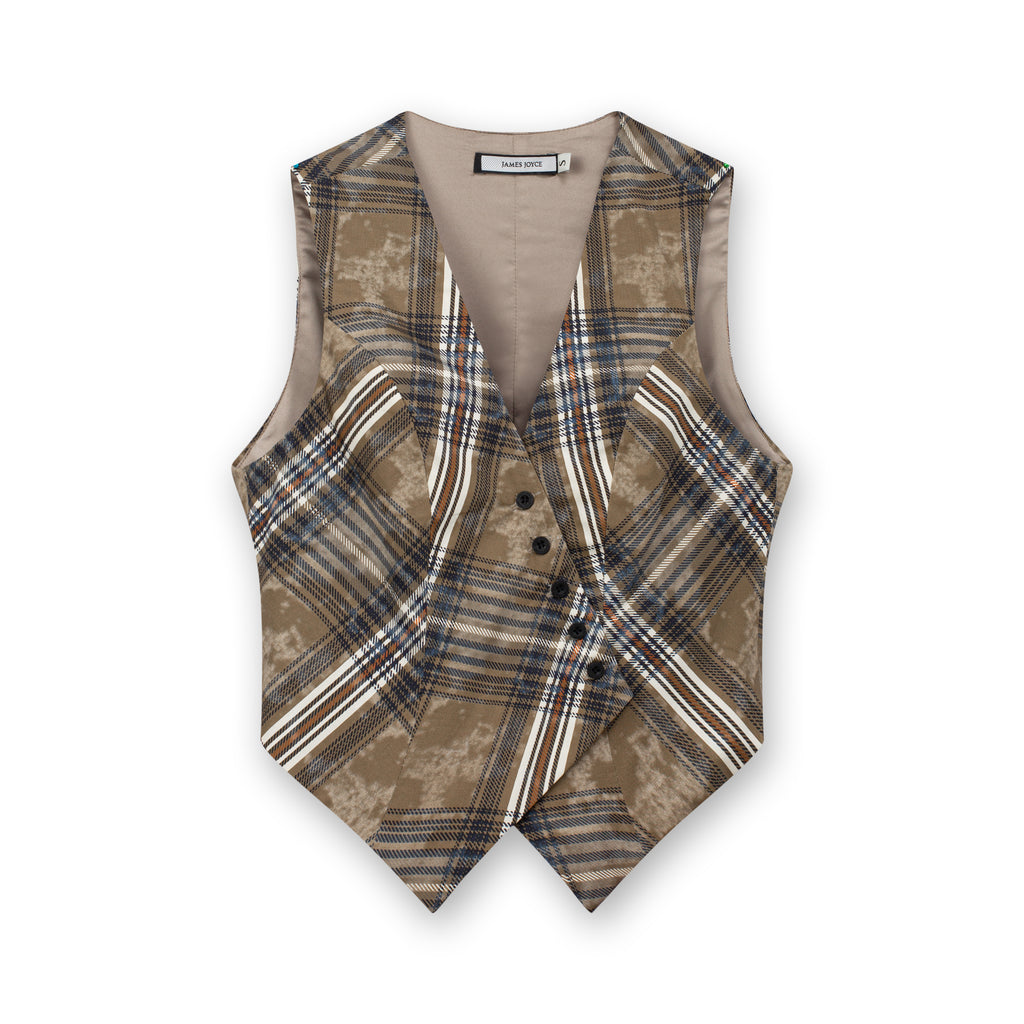 Aero Stripe Vest_Brown, Beige