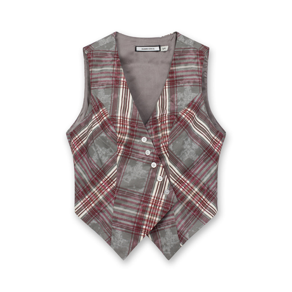 Aero Stripe Vest_Gray, Burgundy