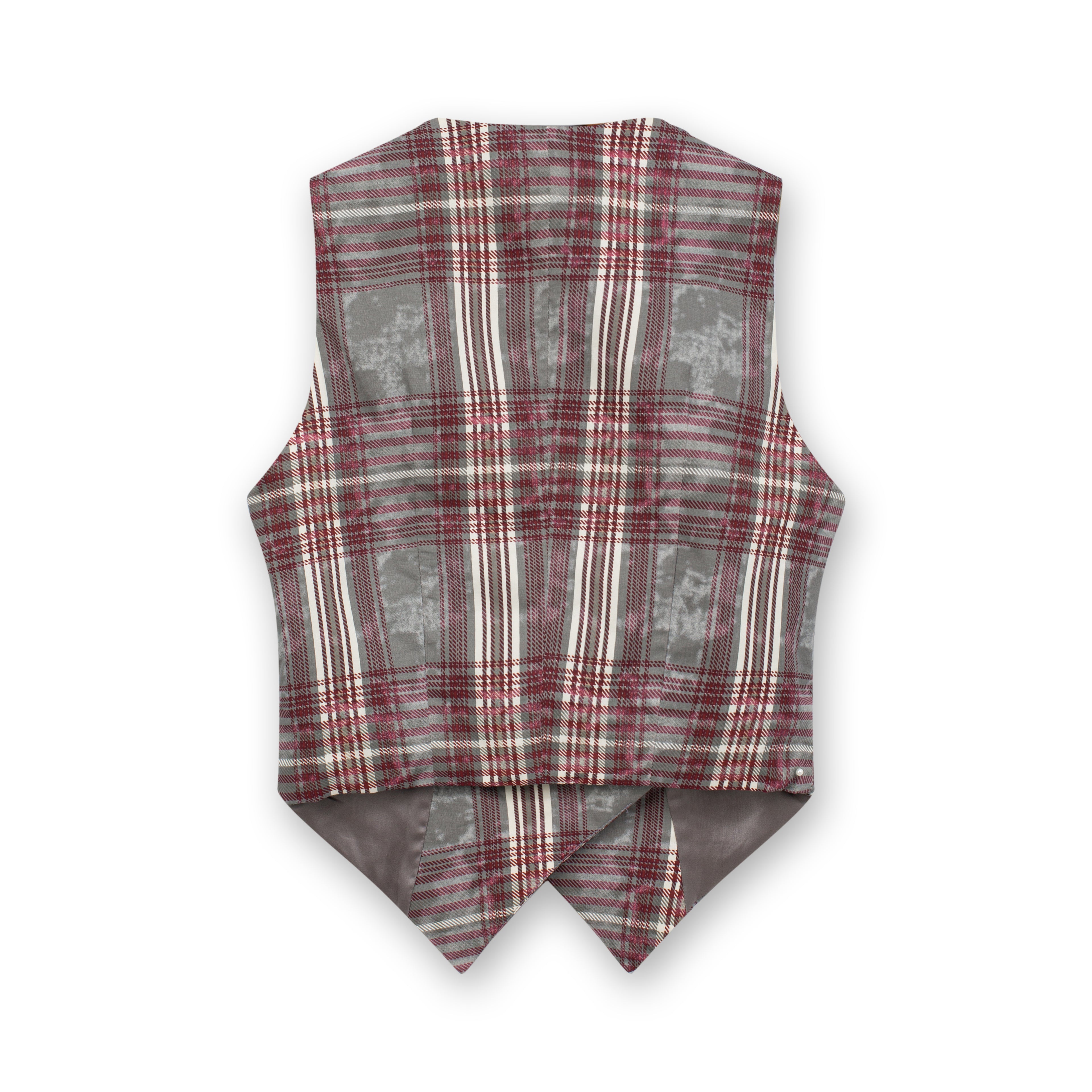 Aero Stripe Vest_Gray, Burgundy