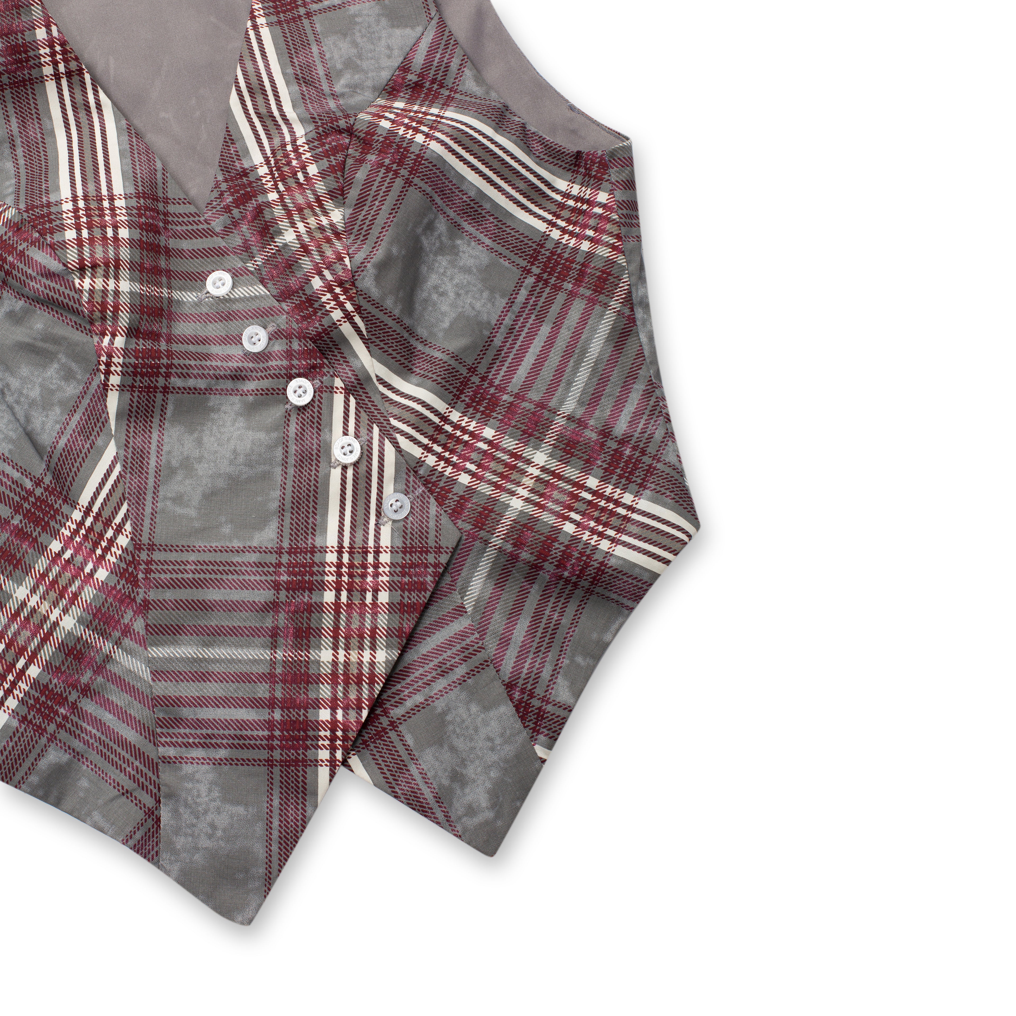 Aero Stripe Vest_Gray, Burgundy