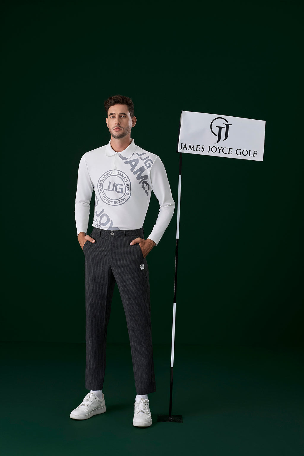 남성 JJG 로고 그레이 셔츠