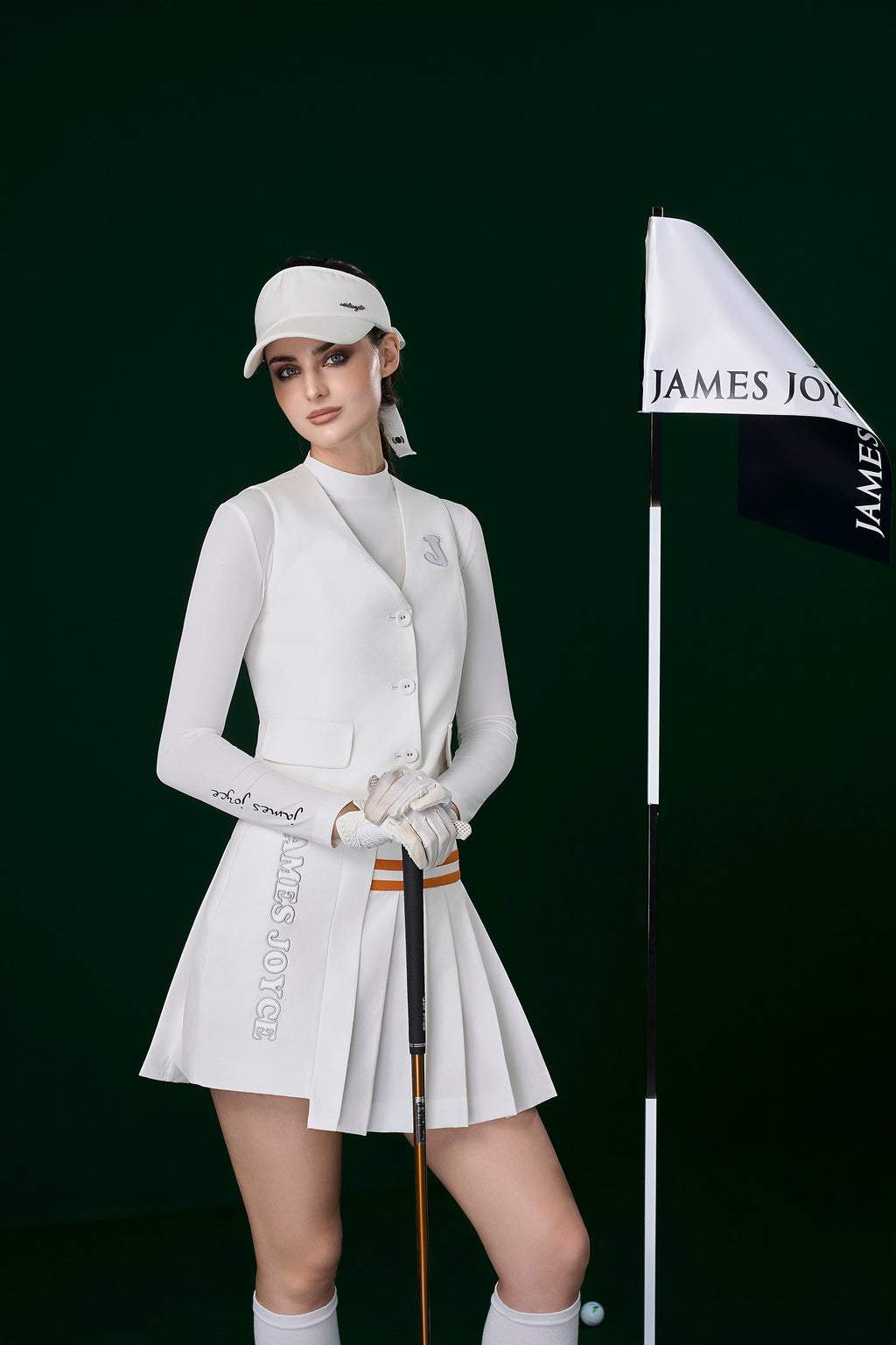 J White Pleated Skirt