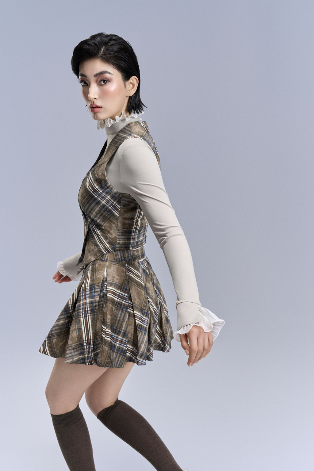 Aero Stripe Vest_Brown, Beige