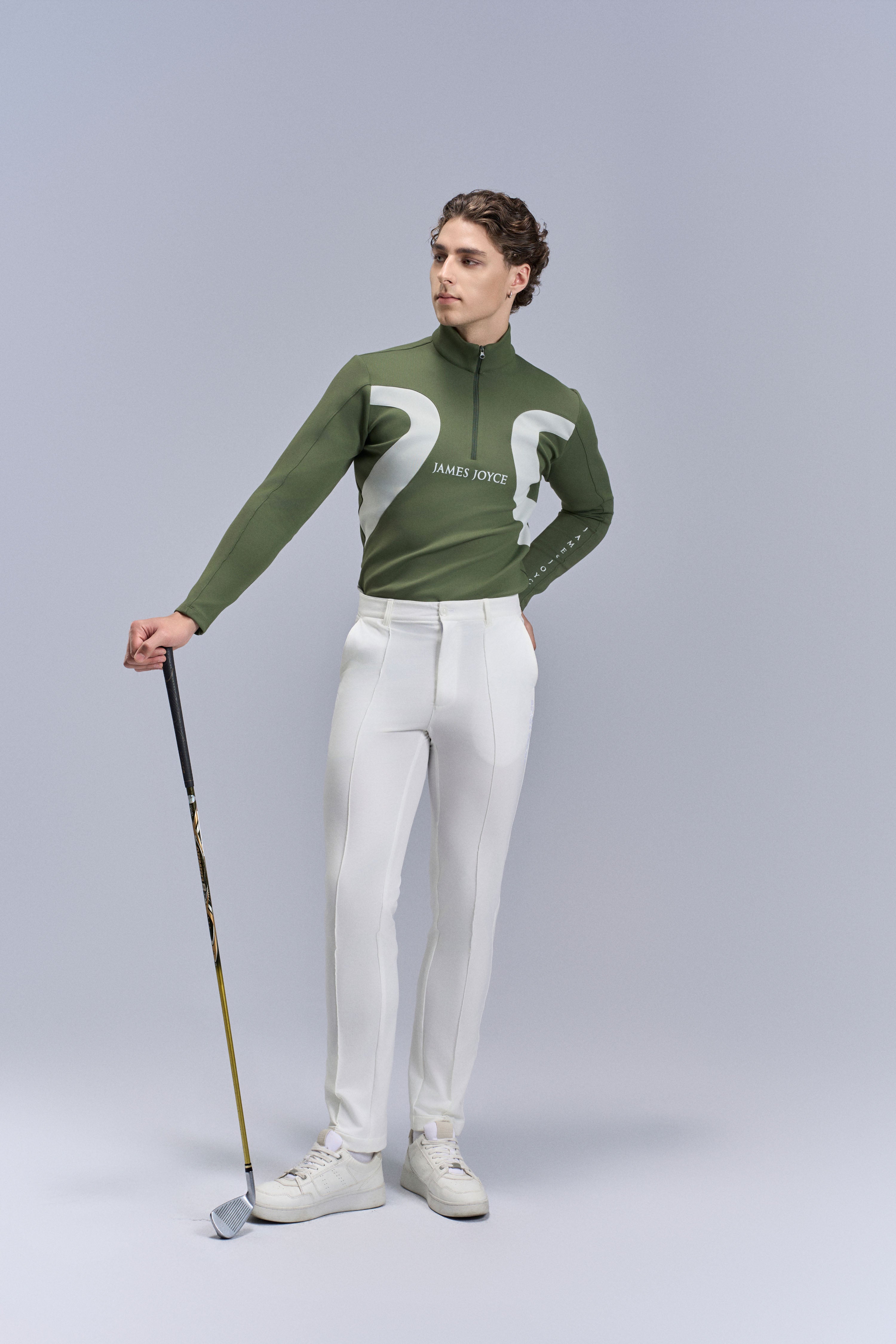 Curve Motion Top_Moss Green