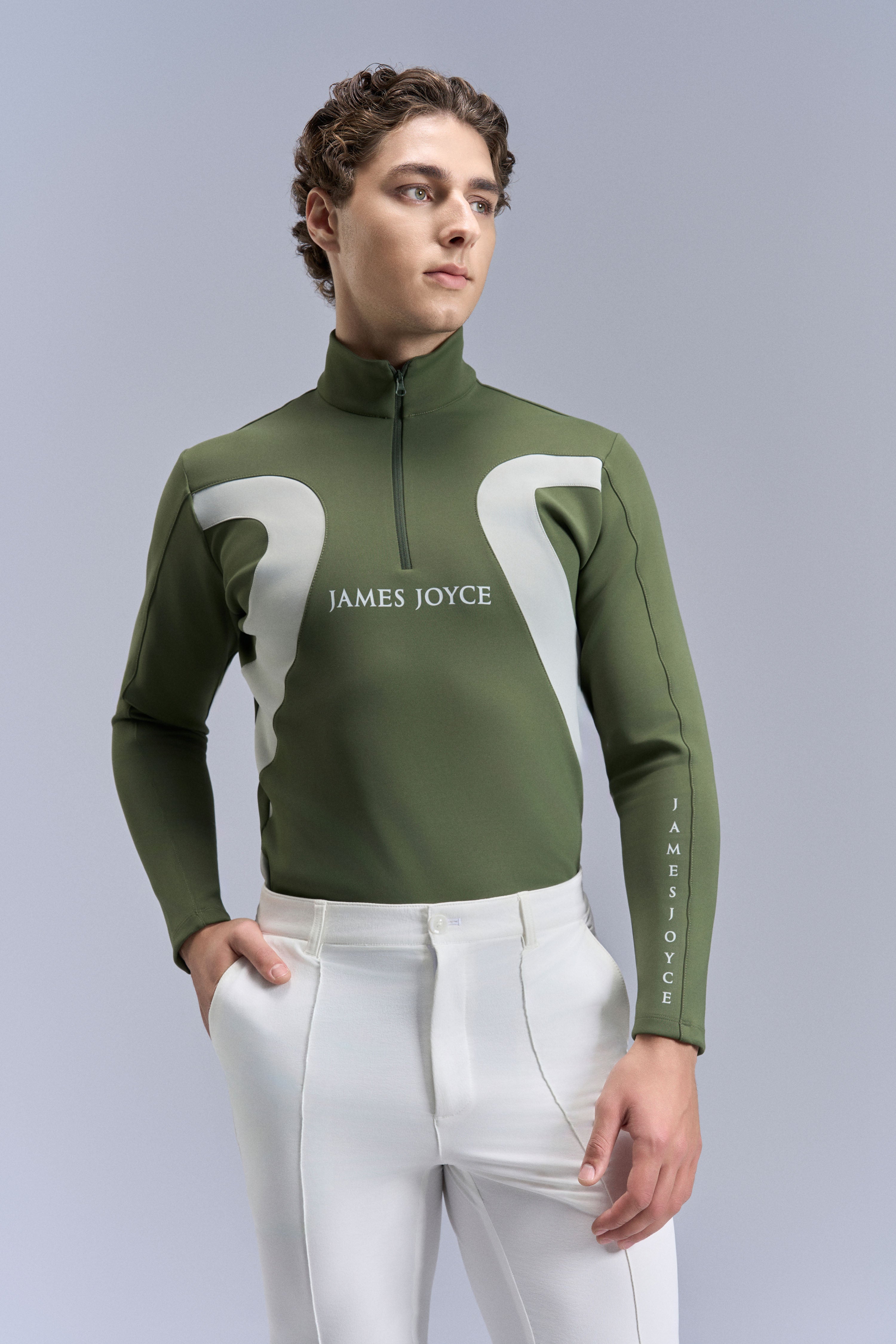 Curve Motion Top_Moss Green