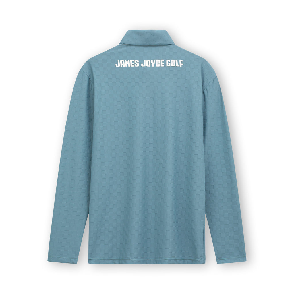 Men Plaid Polo shirt_Steel Blue