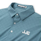 Men Plaid Polo shirt_Steel Blue