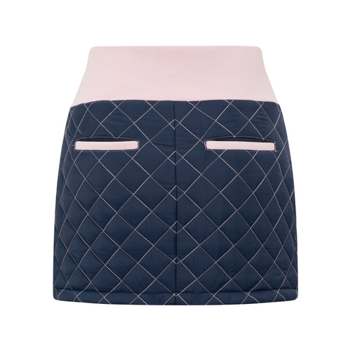 Navy & Blush Quilted Skirt