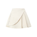 Slant Pleated skirt_Beige