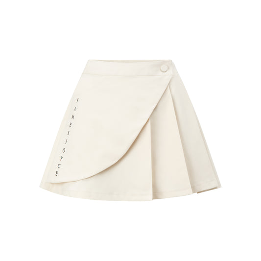 Slant Pleated skirt_Beige