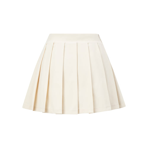 Slant Pleated skirt_Beige