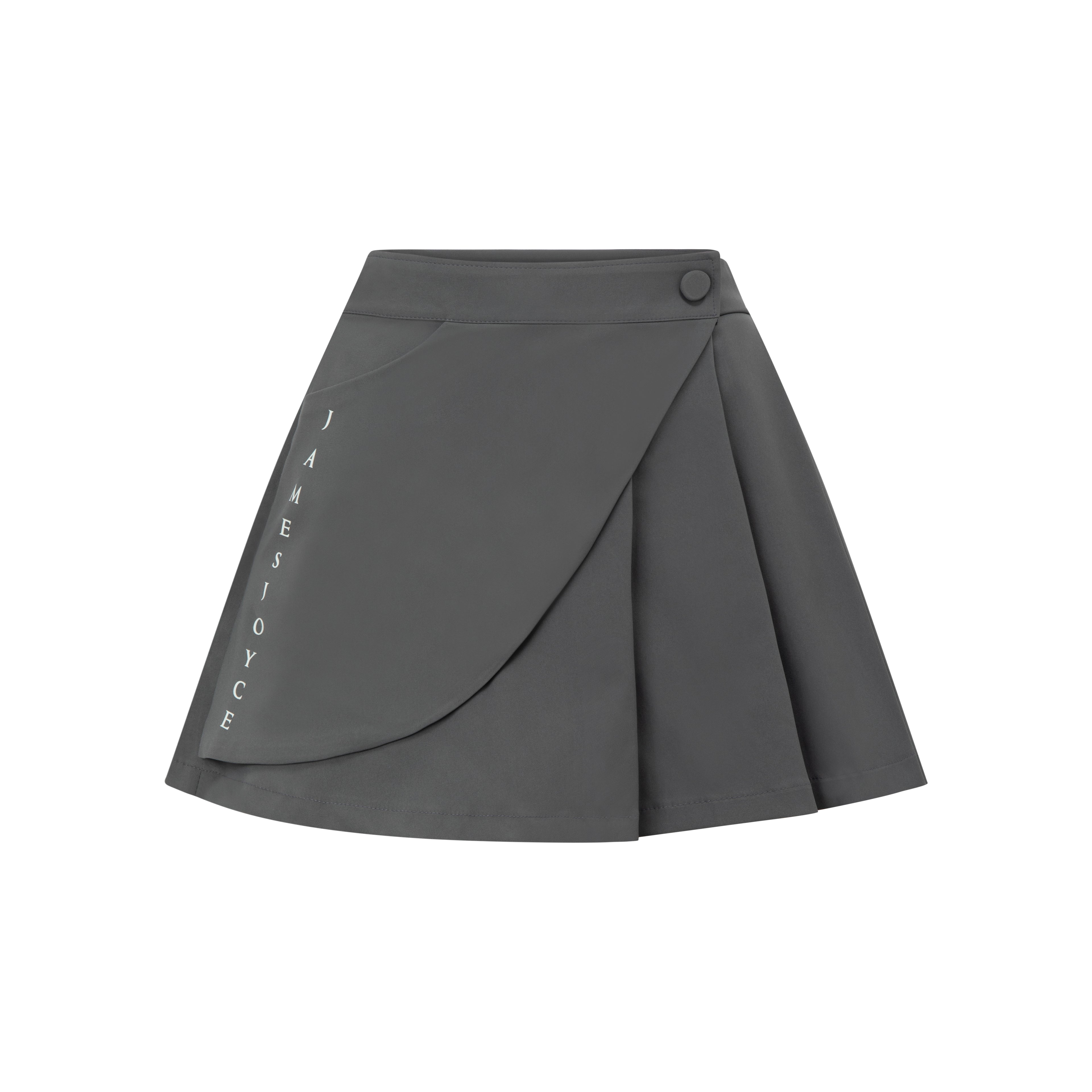 Slant Pleated skirt_Gray