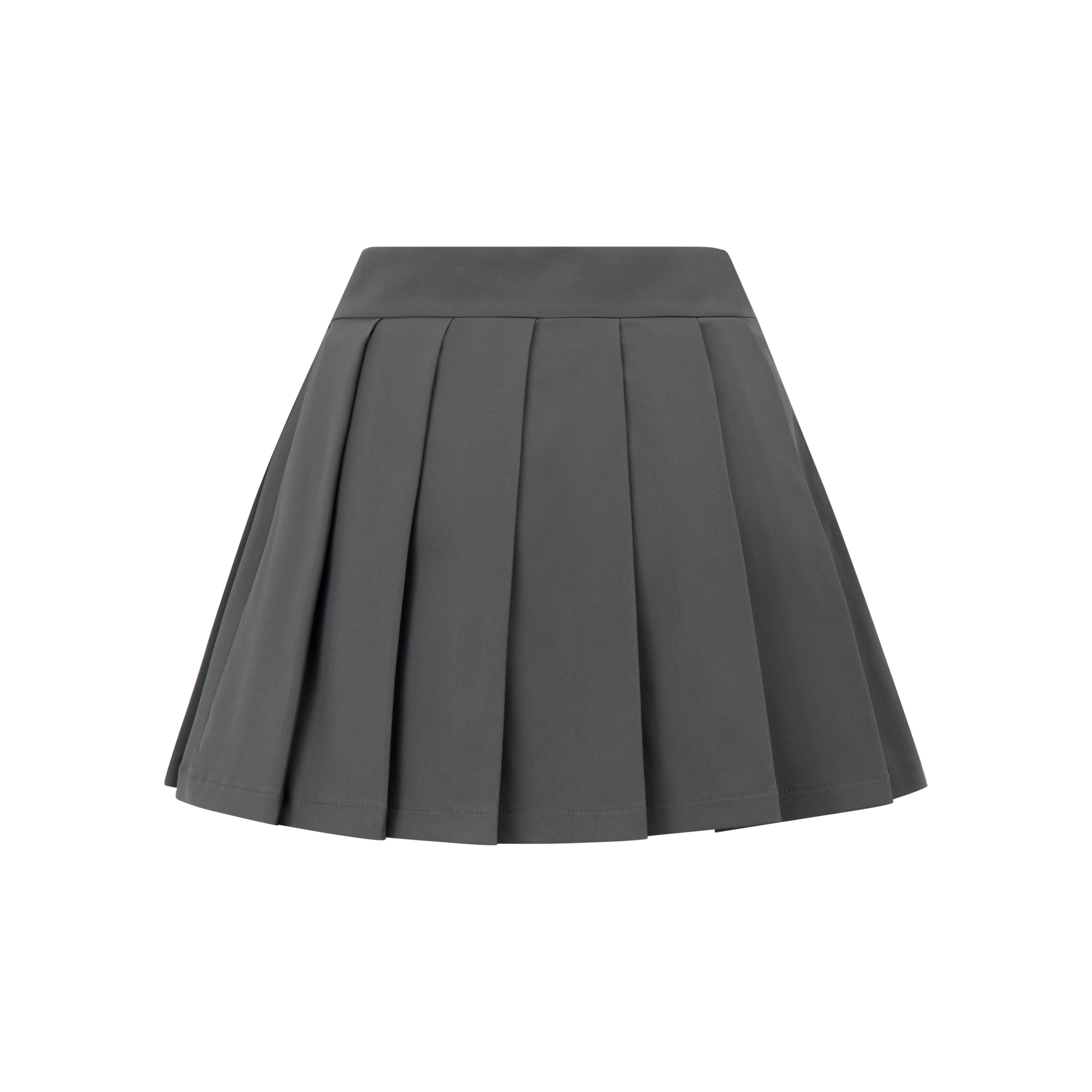 Slant Pleated skirt_Gray