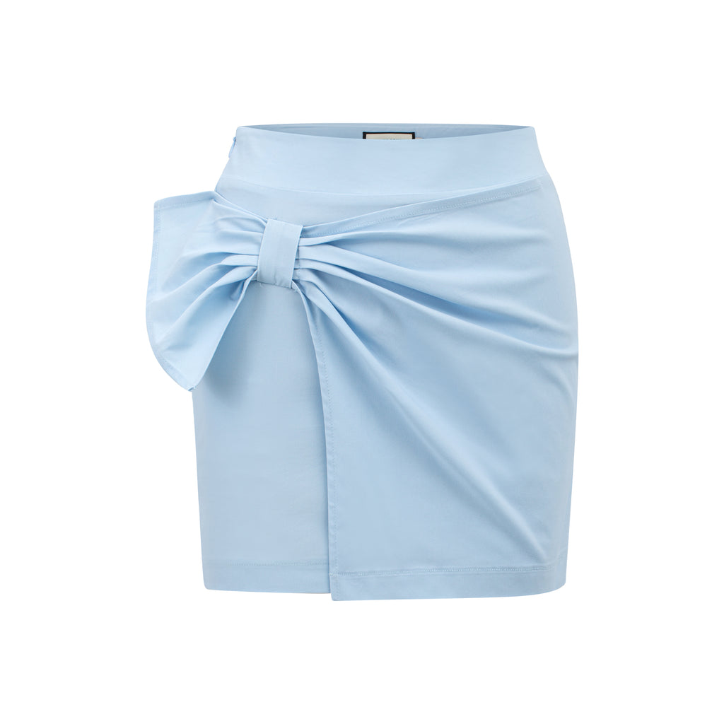 Women Sky Blue Bow Skirt