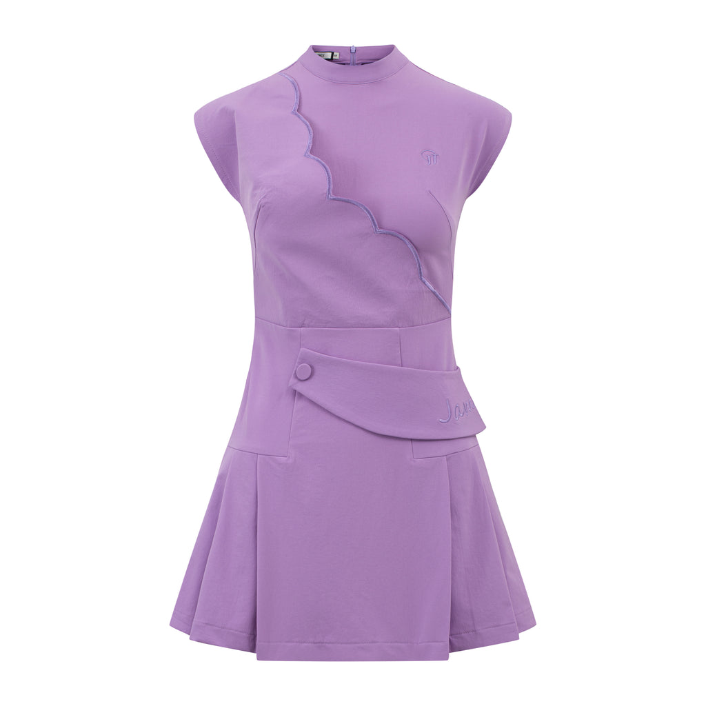 Women Scallop Violet Dress