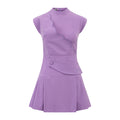 Women Scallop Violet Dress
