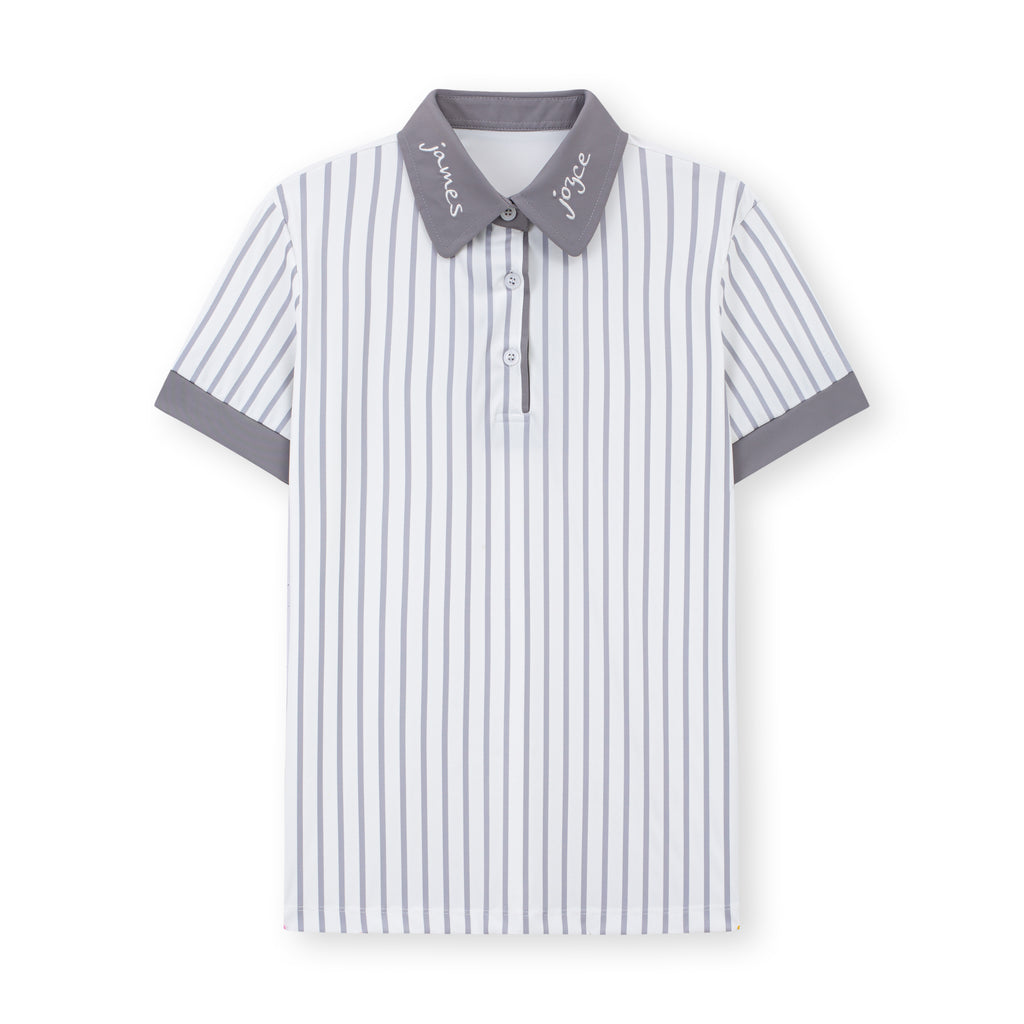 Women Striped Grey Polo