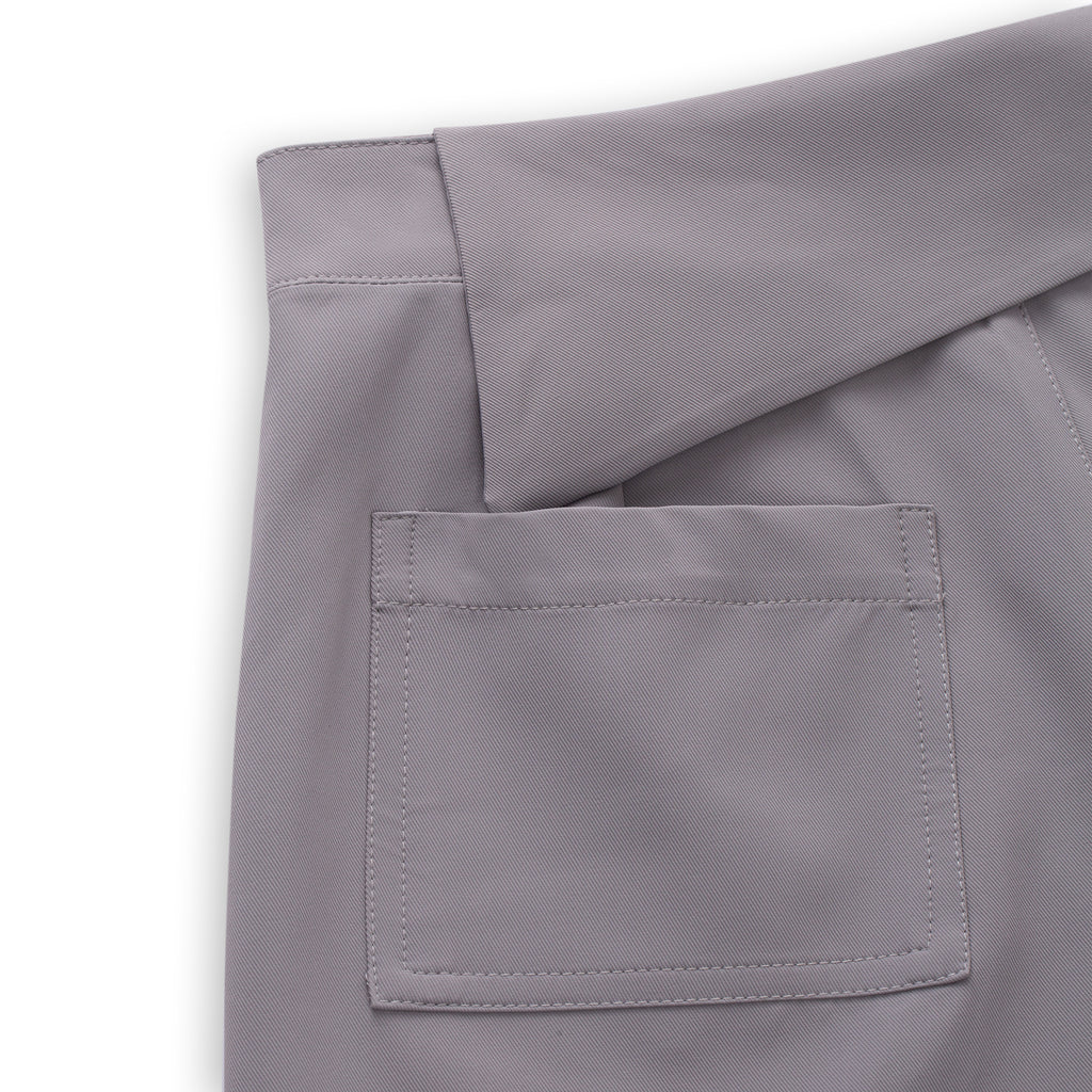 [Set Special]Women Striped Grey Polo & Women Embroidered Grey Skort