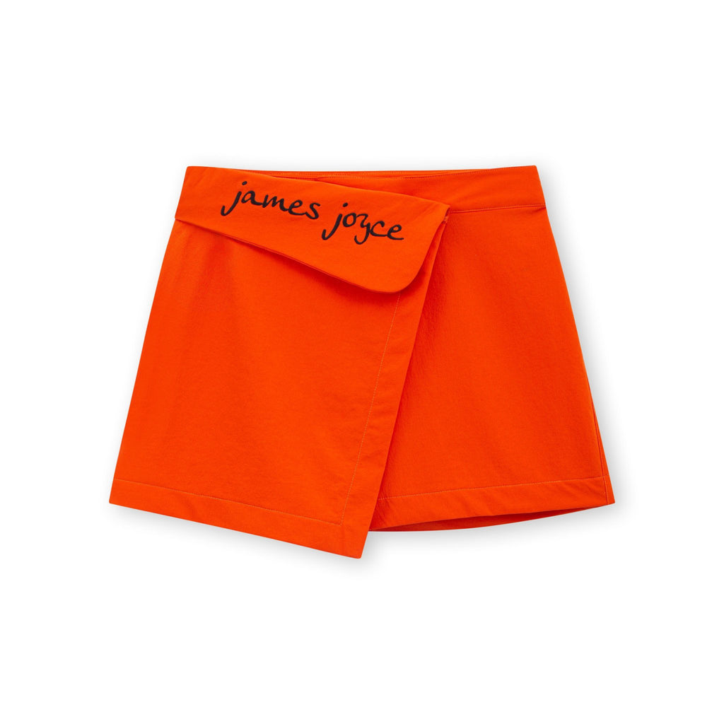 Women Embroidered Orange Skort