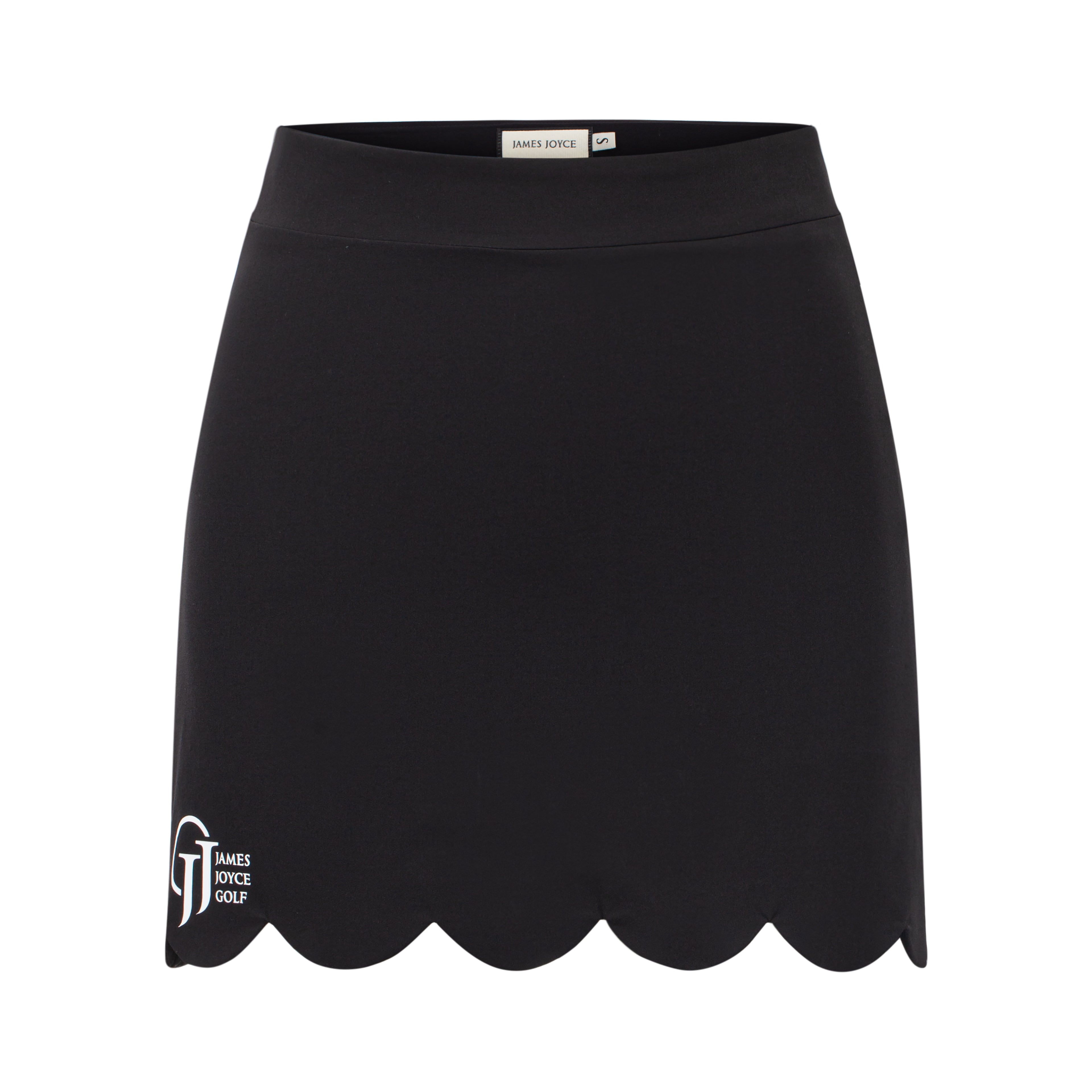Women Scallop Black Skirt