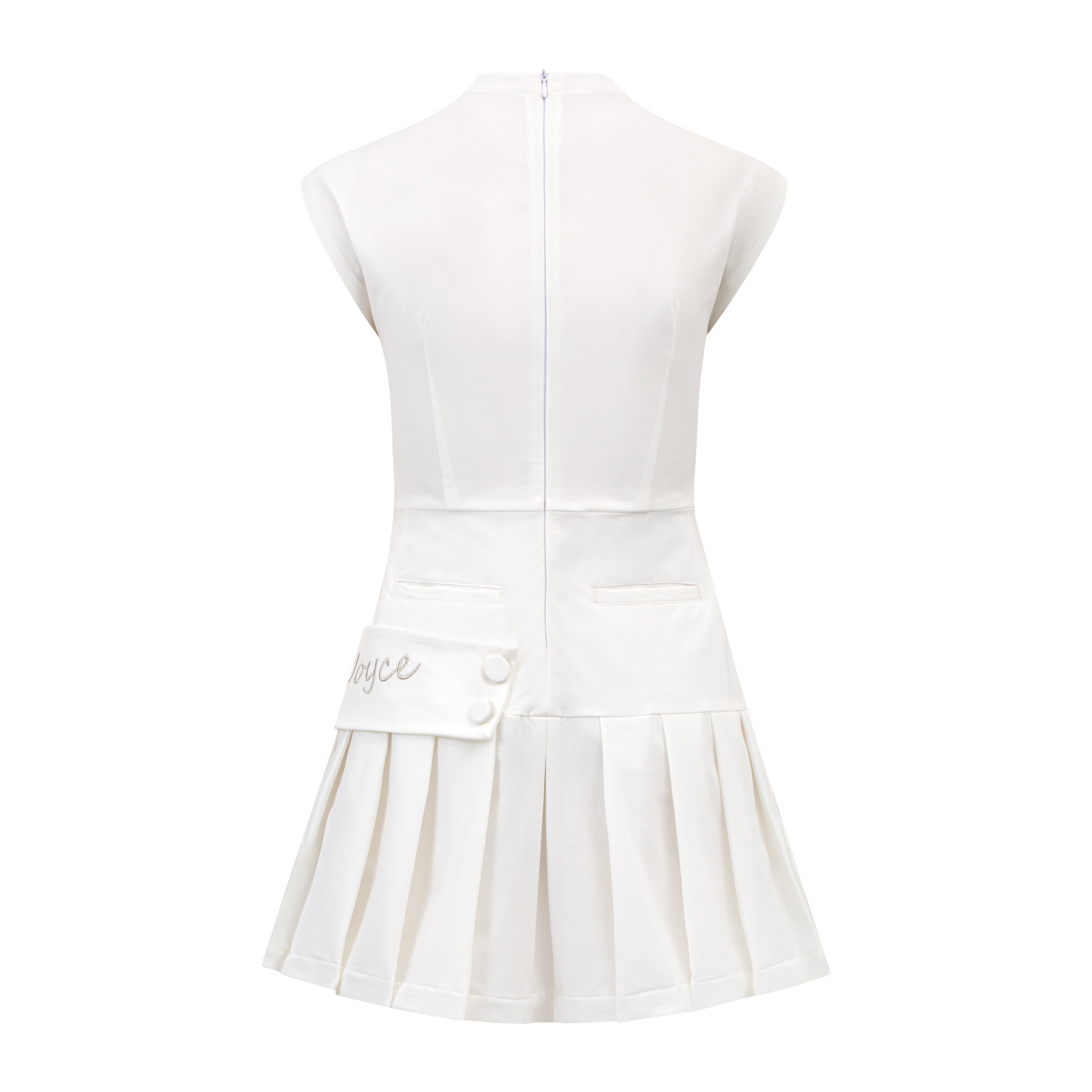 Women Scallop White Dress