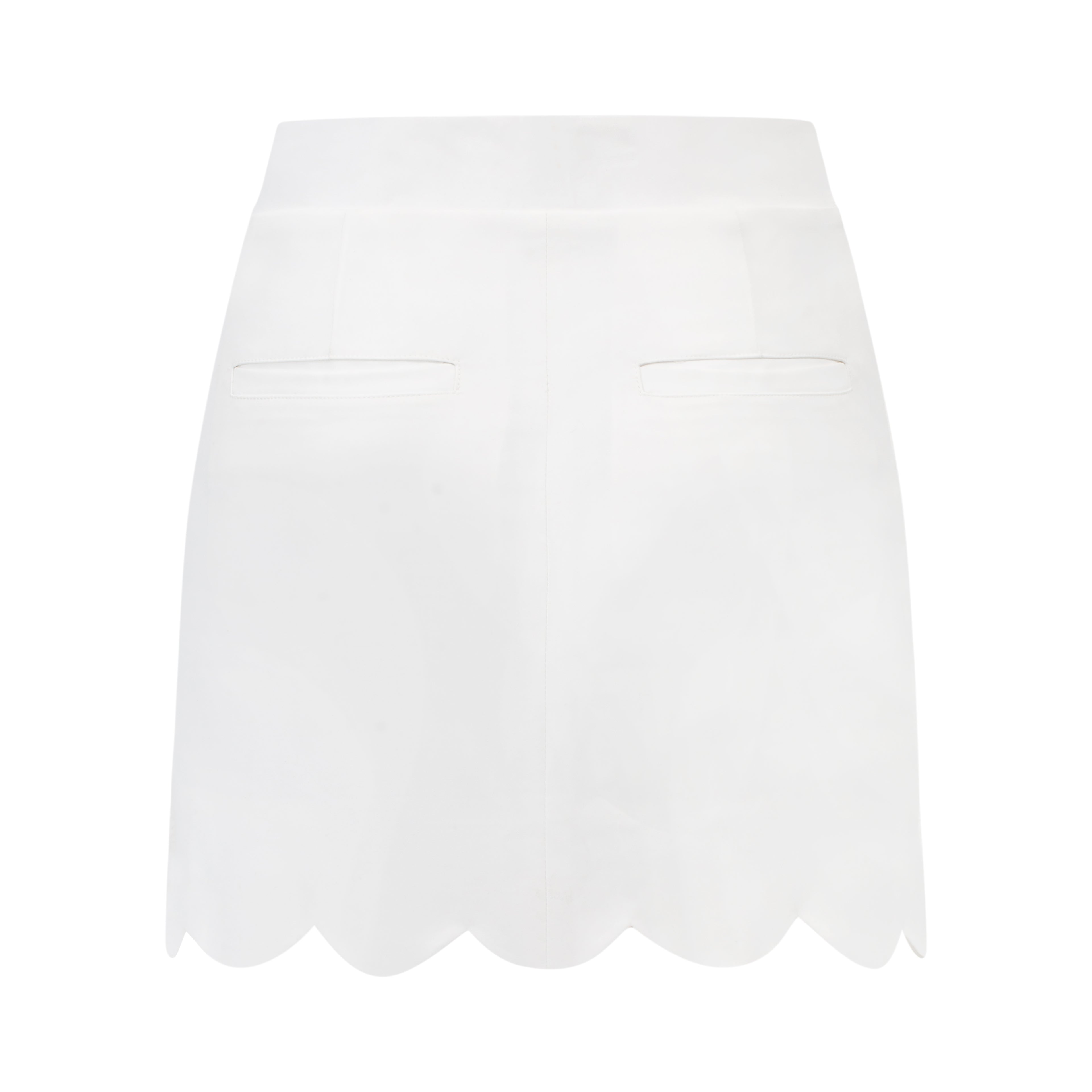 [Set Special]Women Houndstooth Pink Polo & Women Scallop White Skirt & Hat