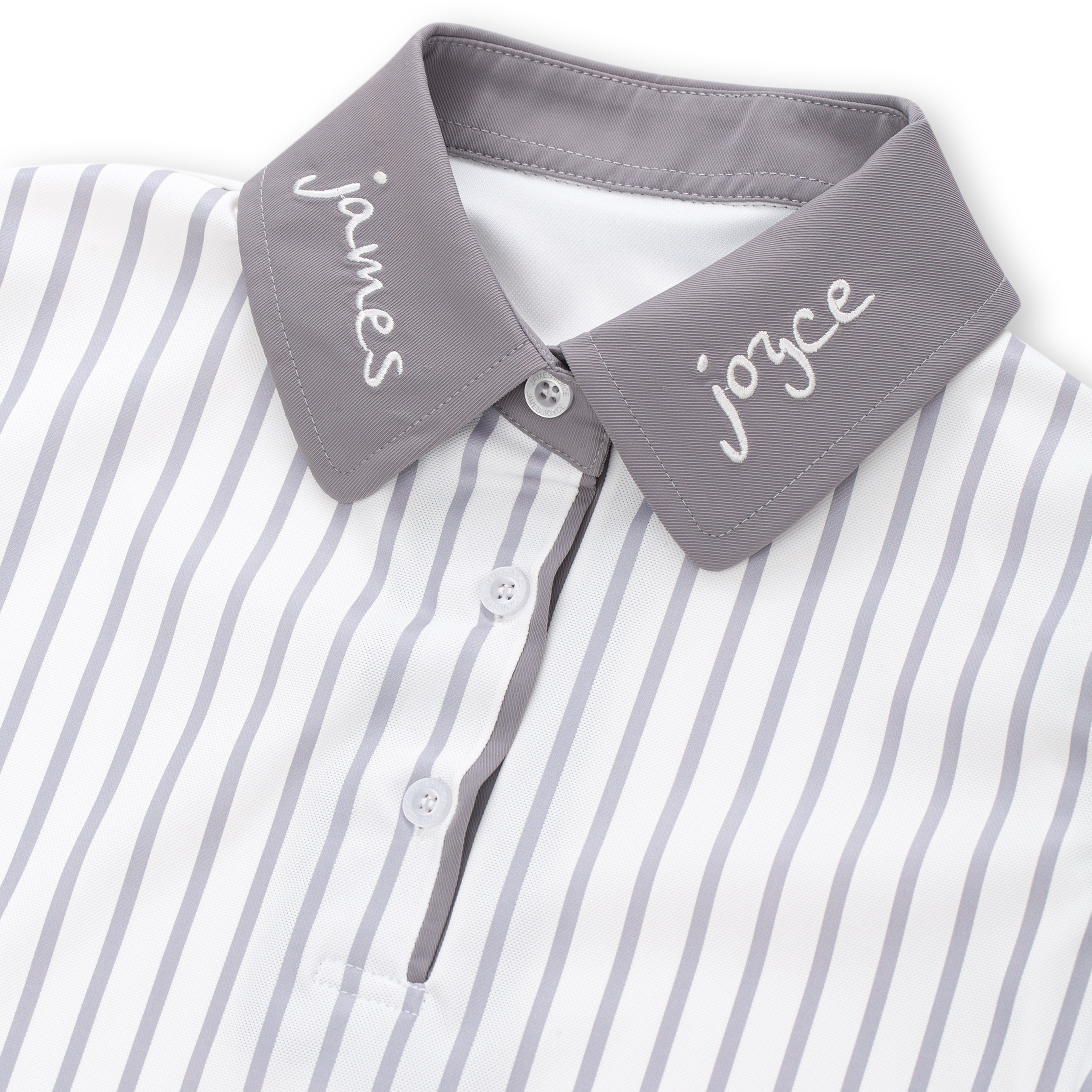 [Set Special]Women Striped Grey Polo & Women Embroidered Grey Skort