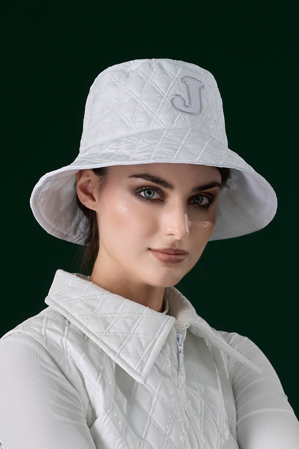 Women Quilting White Hat