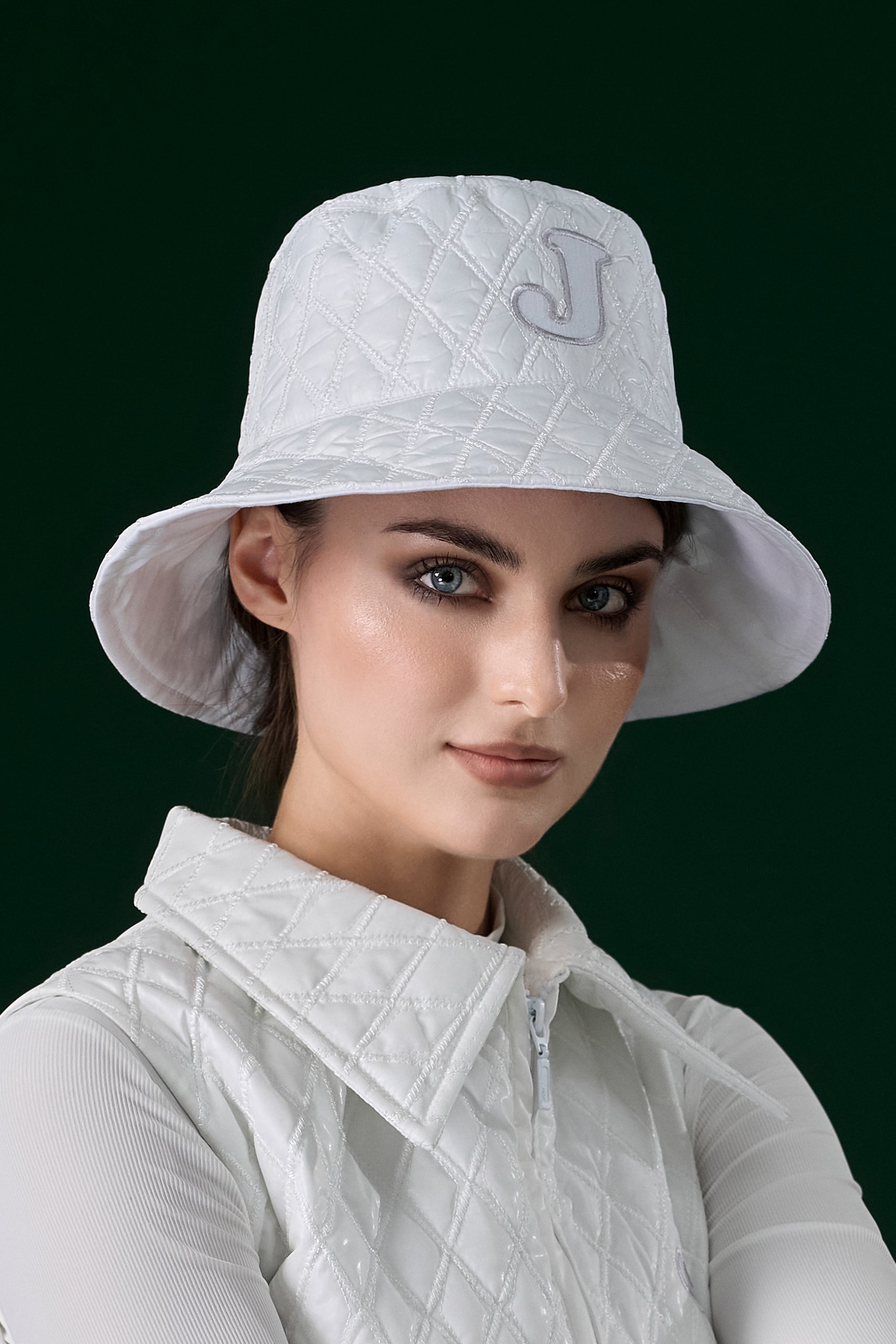 Women Quilting White Hat