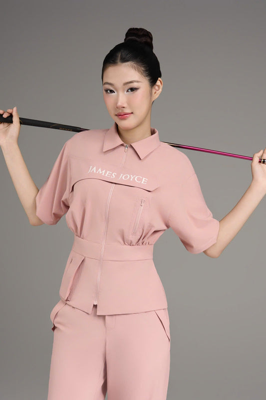 Peplum Sporty Blouse_Blush pink